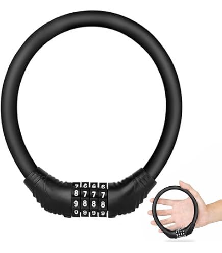 Amazon.co.jp: 自転車ロック ワイヤーロック 自転車 鍵 ダイヤル 4桁